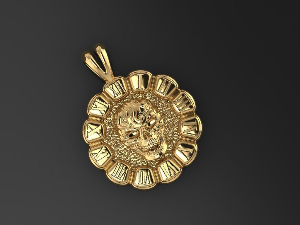 Skull Pendant 3D print model_3