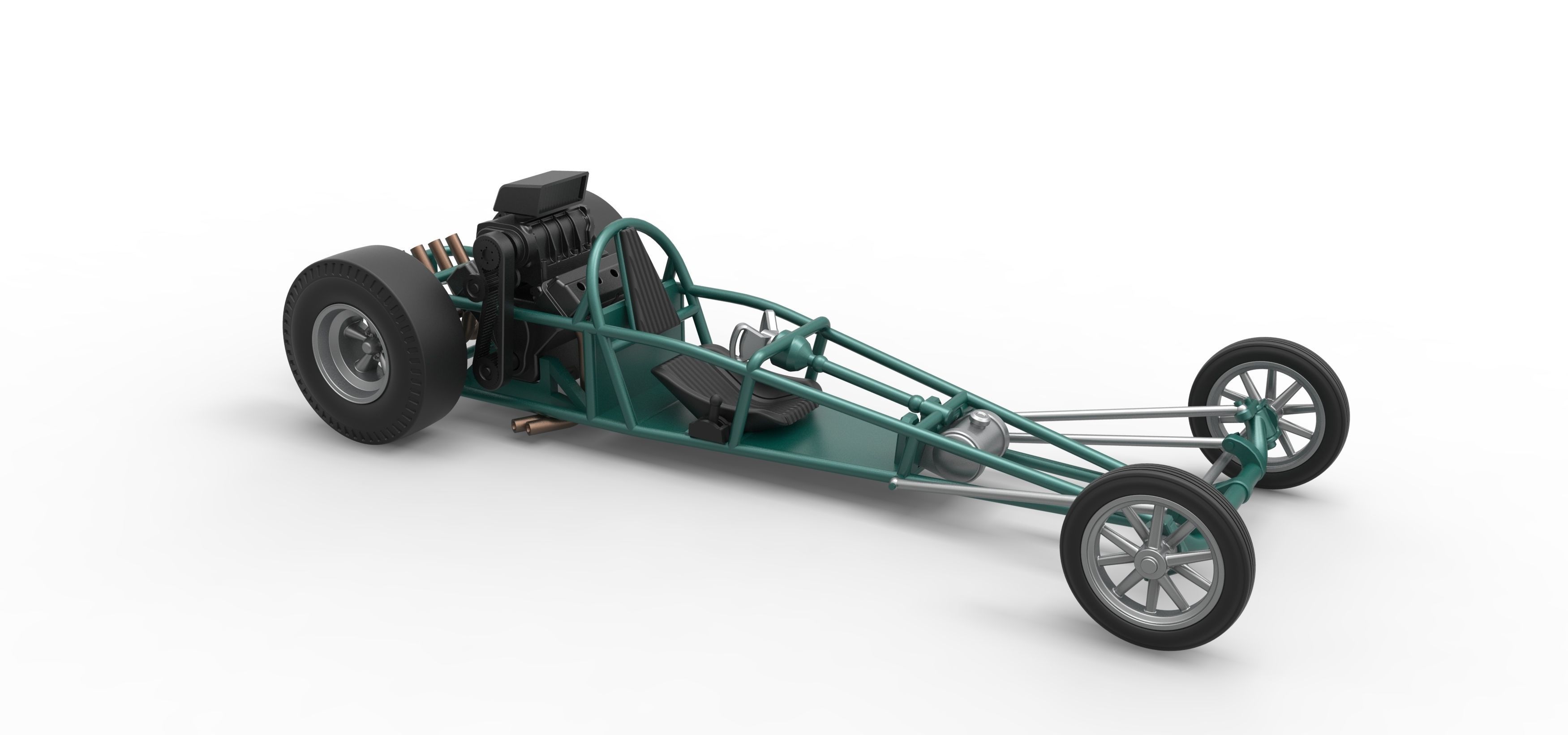 Rear engine old school dragster Scale 1 to 25 3D print model_22