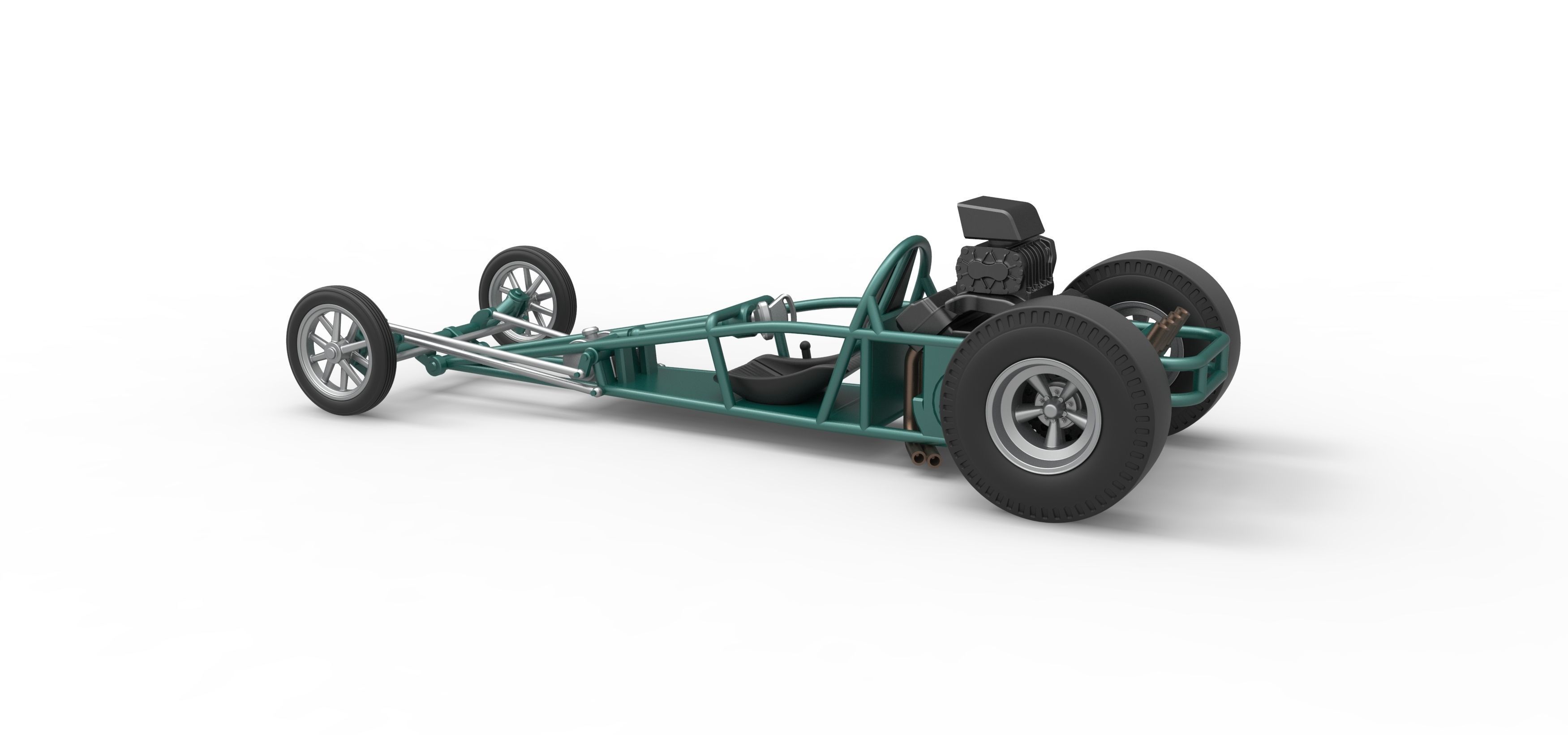 Rear engine old school dragster Scale 1 to 25 3D print model_12