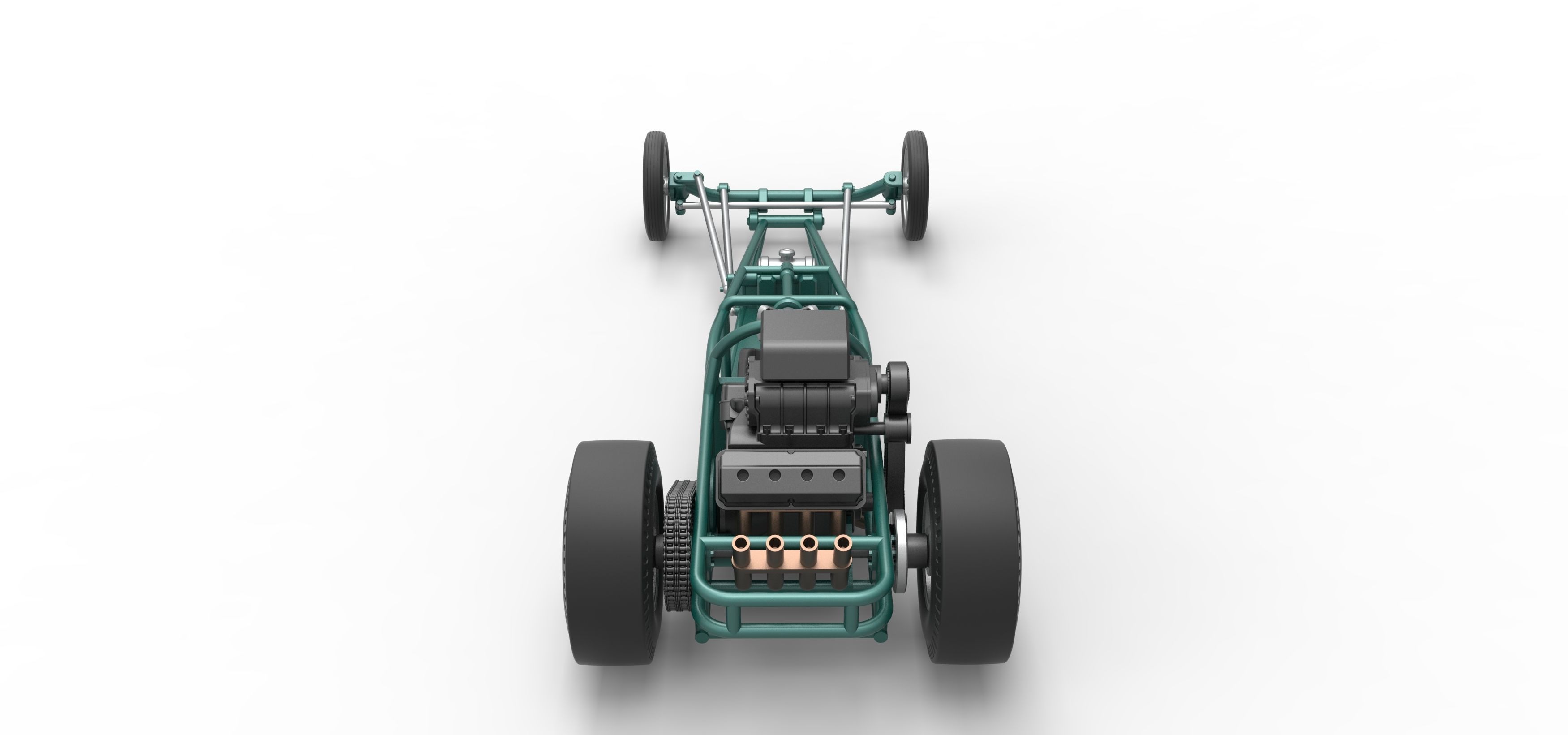 Rear engine old school dragster Scale 1 to 25 3D print model_17