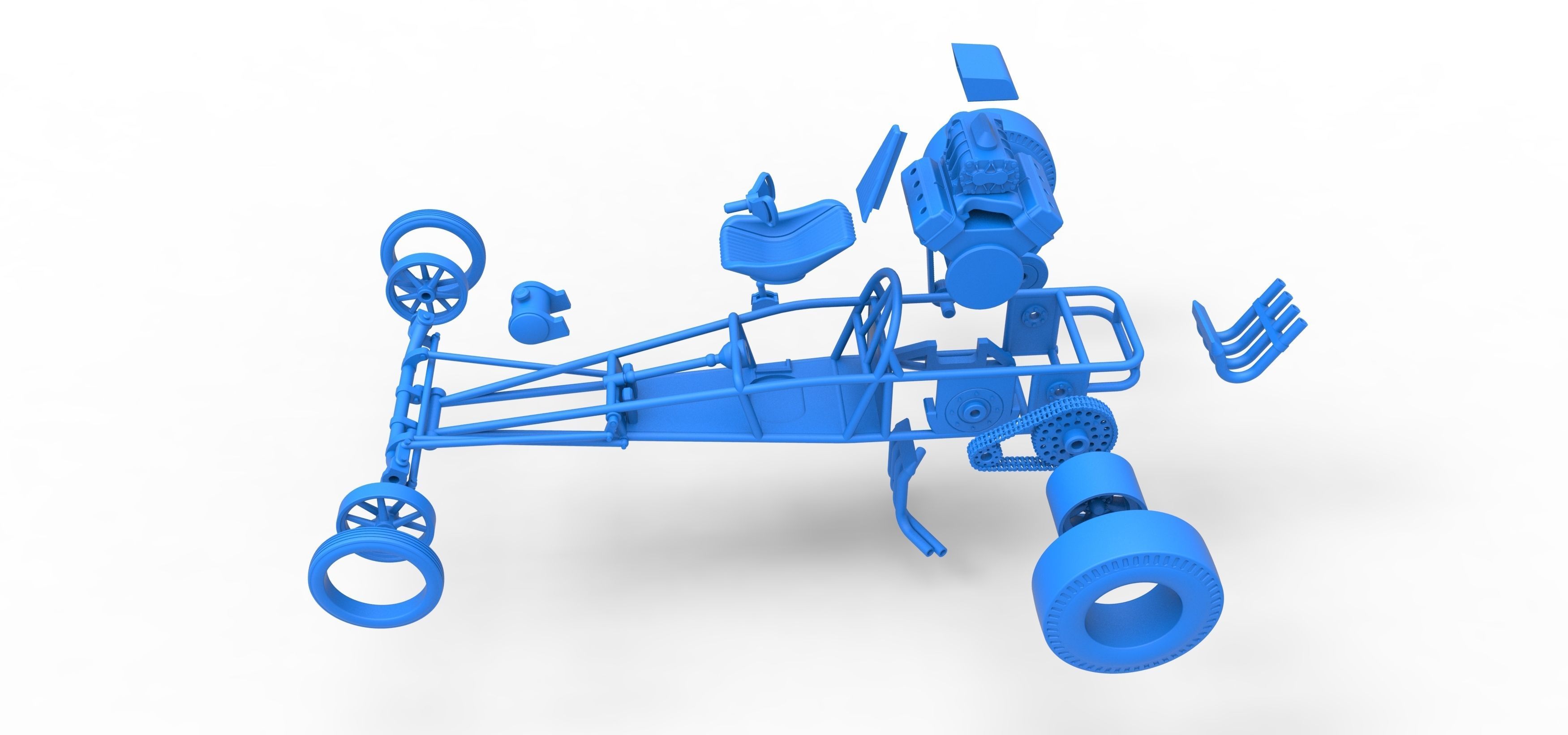 Rear engine old school dragster Scale 1 to 25 3D print model_56