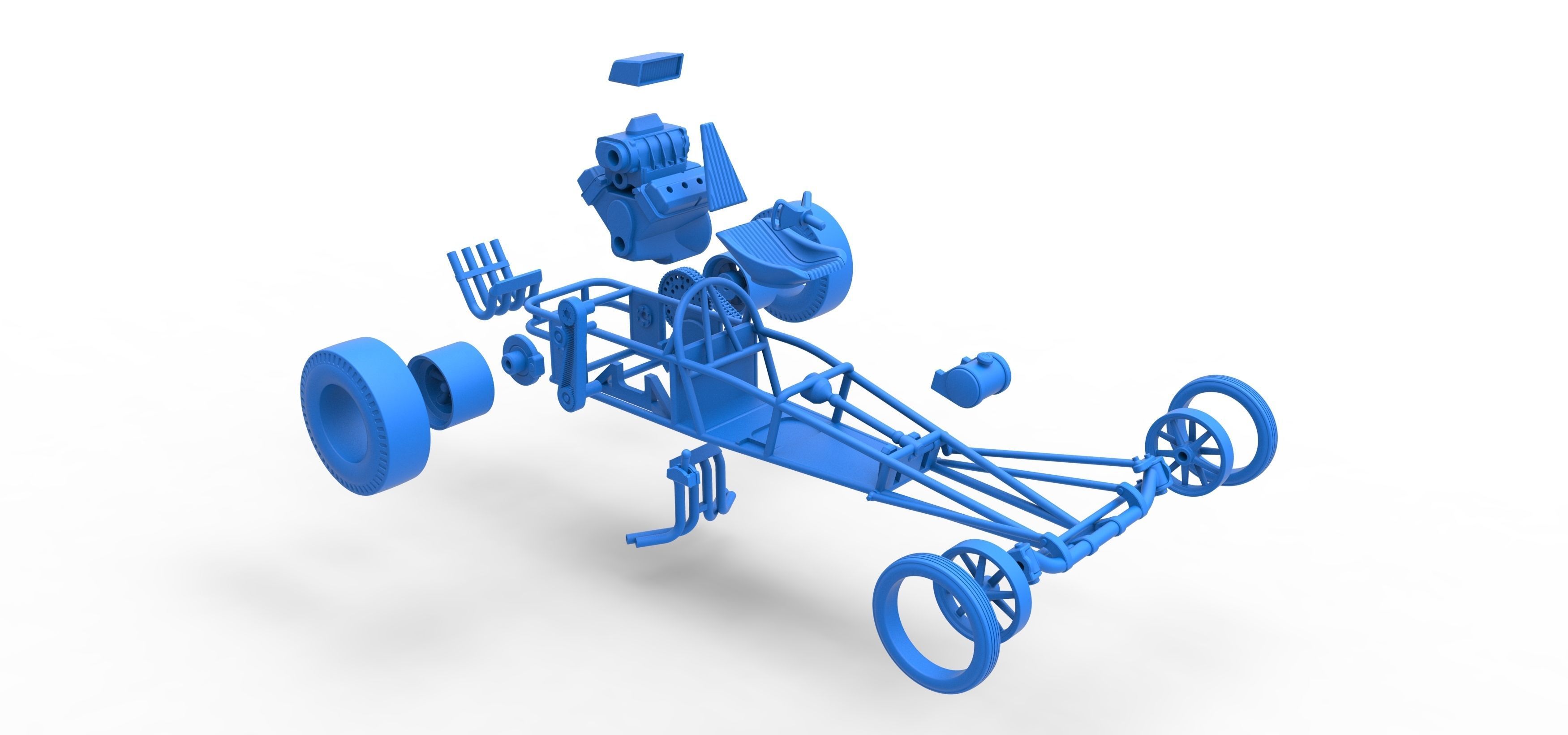 Rear engine old school dragster Scale 1 to 25 3D print model_61