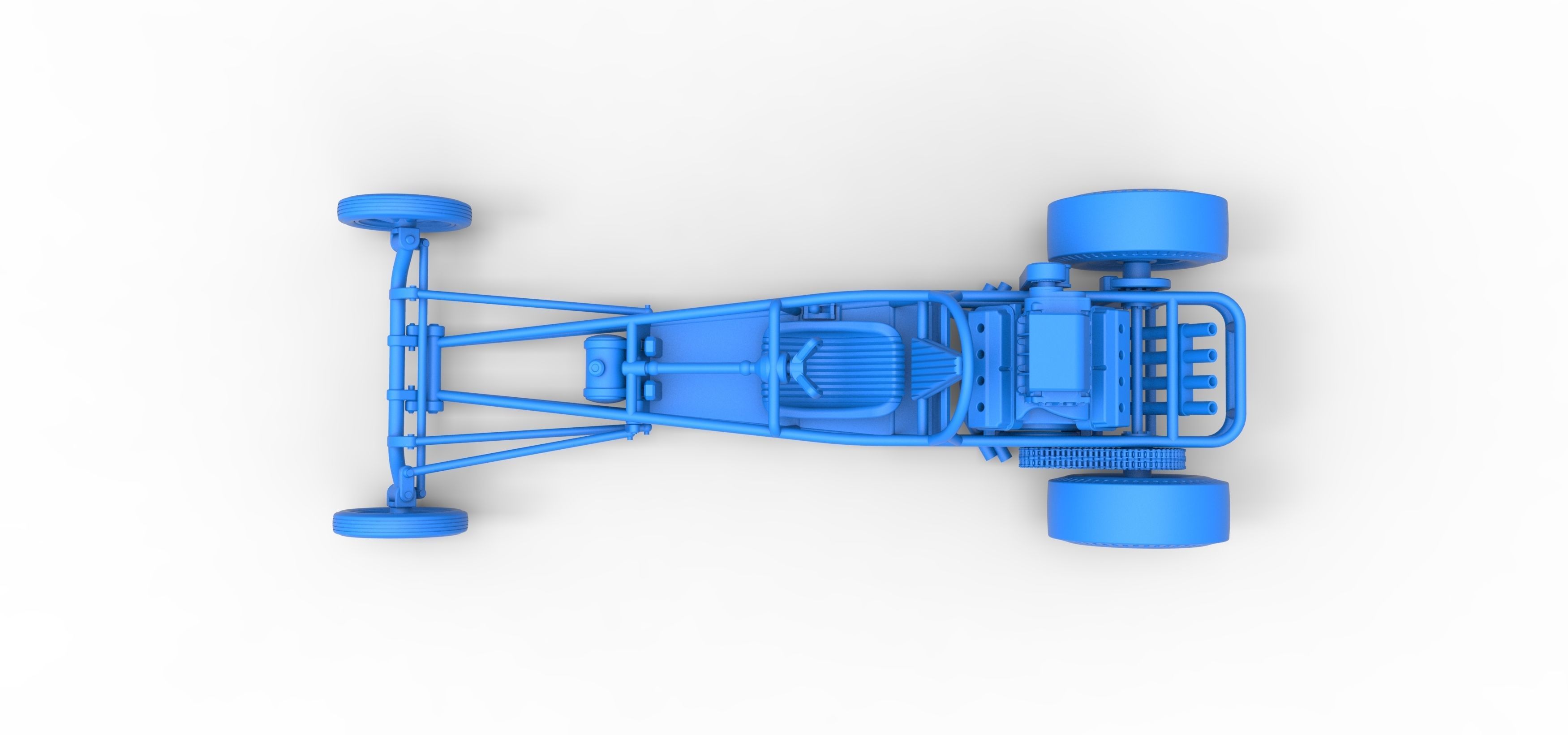 Rear engine old school dragster Scale 1 to 25 3D print model_36