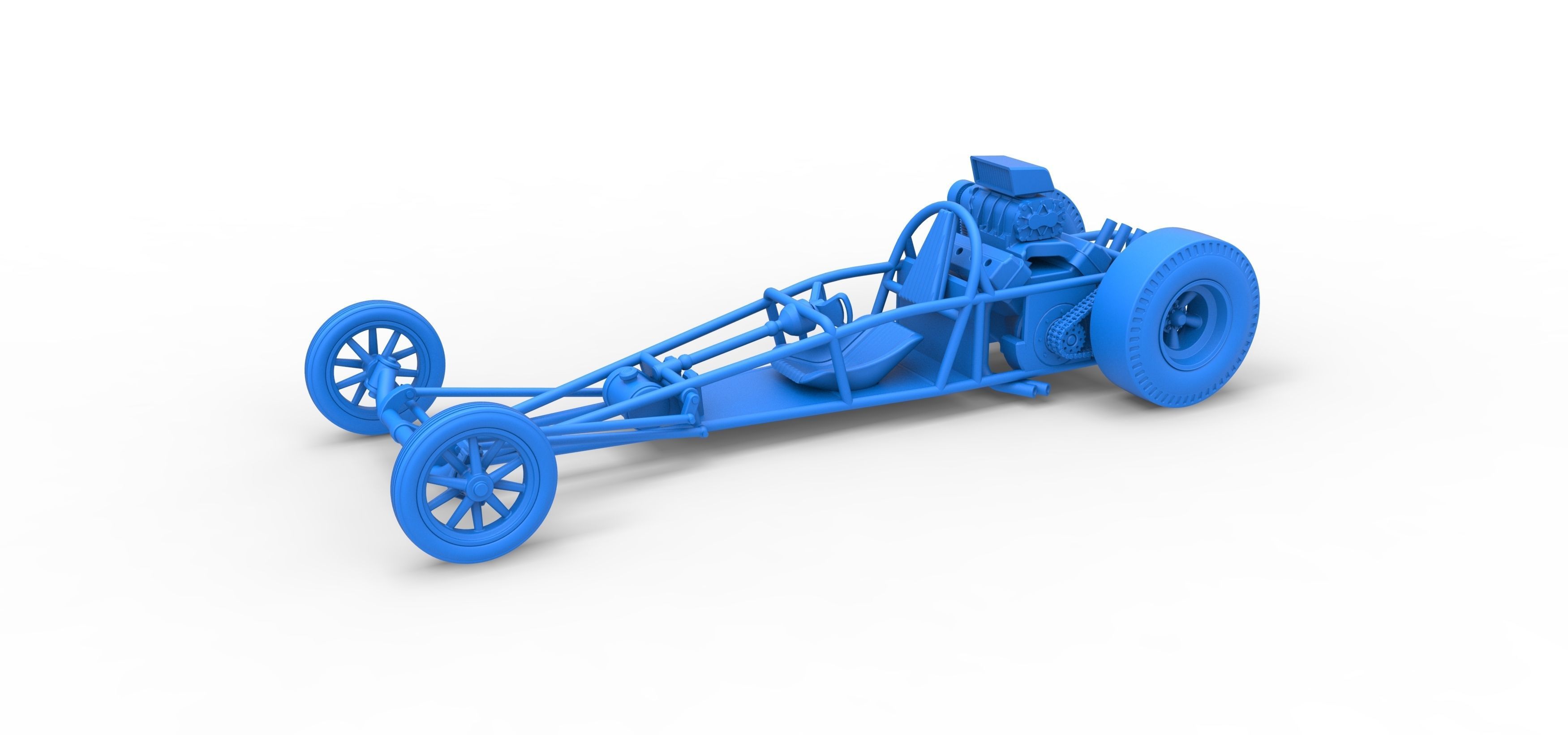 Rear engine old school dragster Scale 1 to 25 3D print model_26