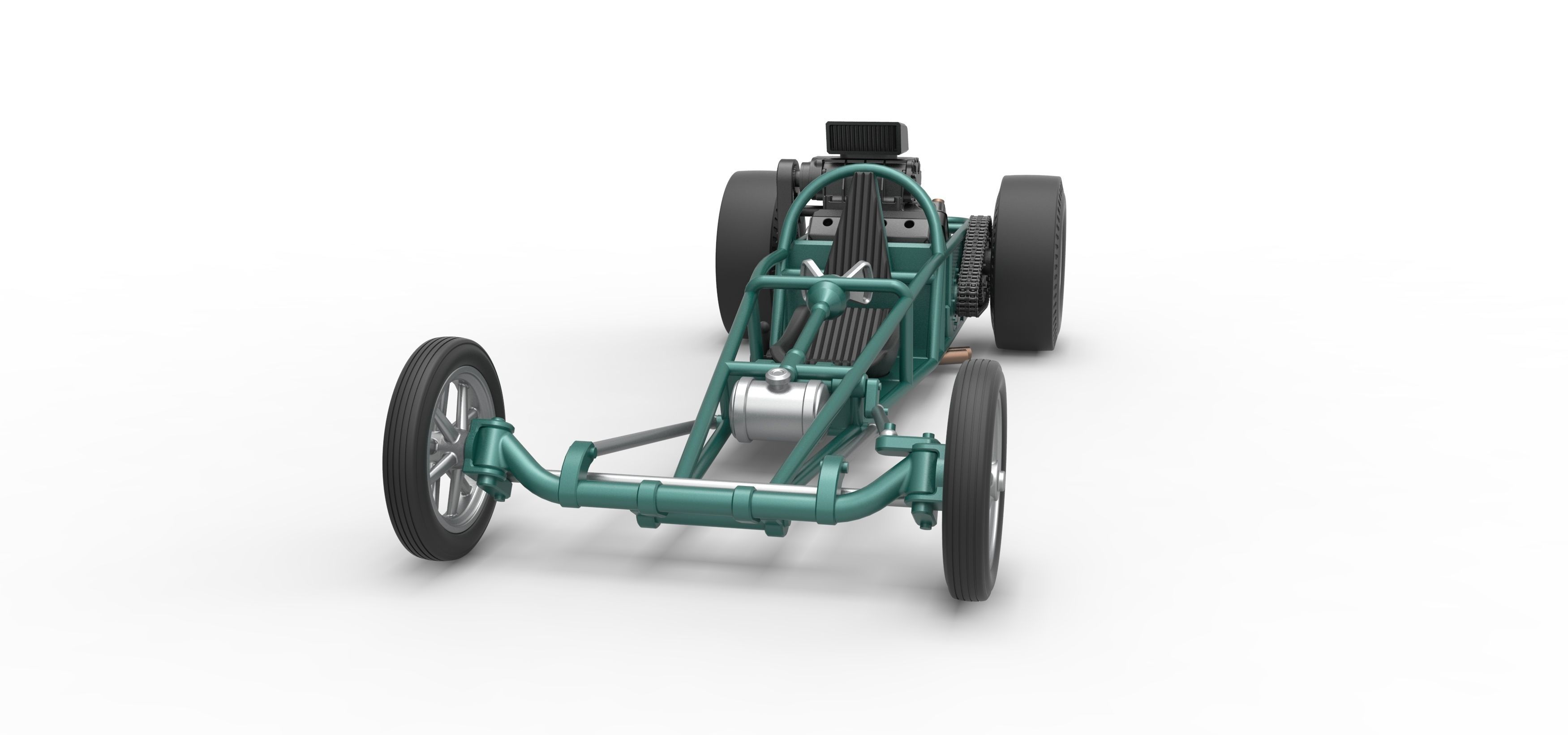 Rear engine old school dragster Scale 1 to 25 3D print model_5