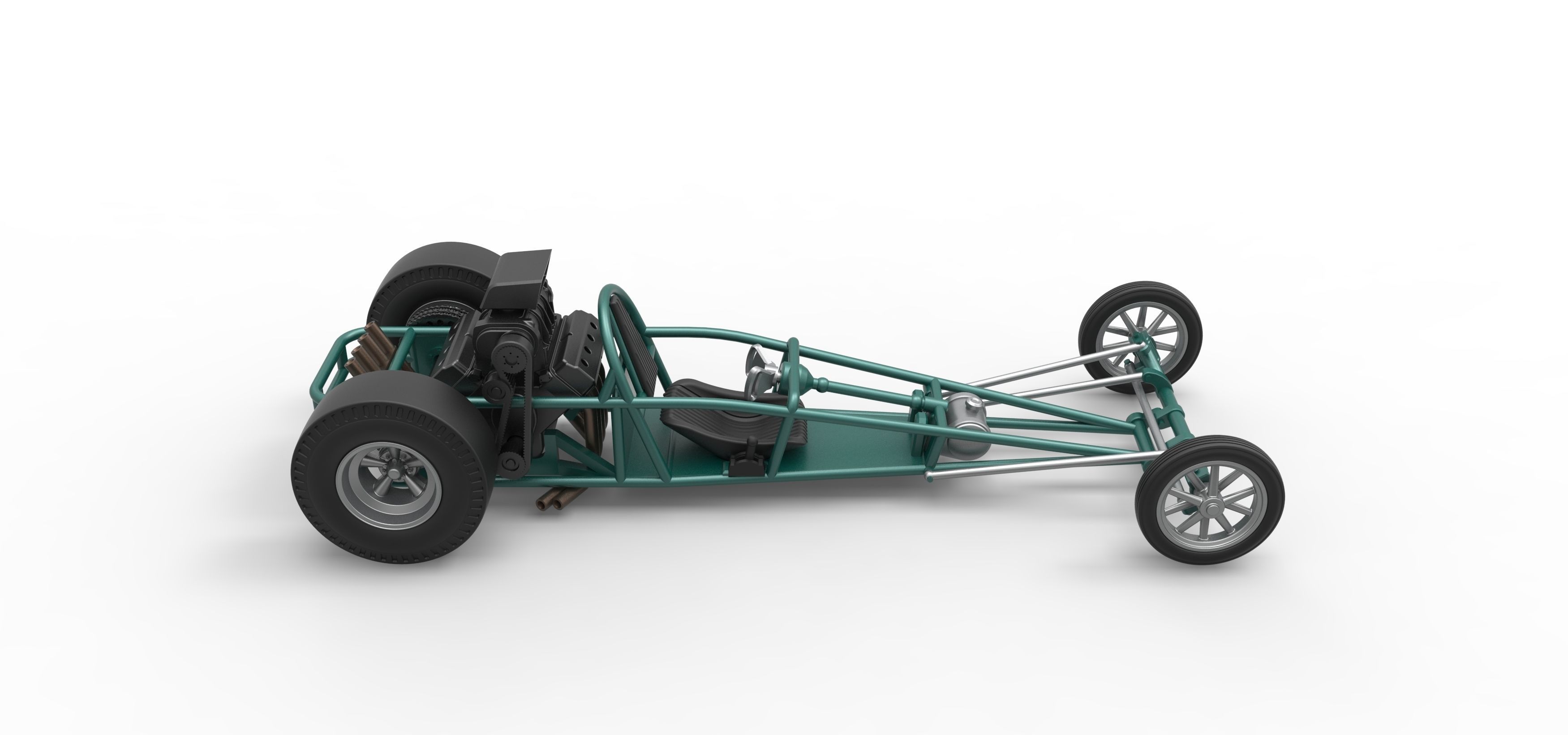 Rear engine old school dragster Scale 1 to 25 3D print model_21