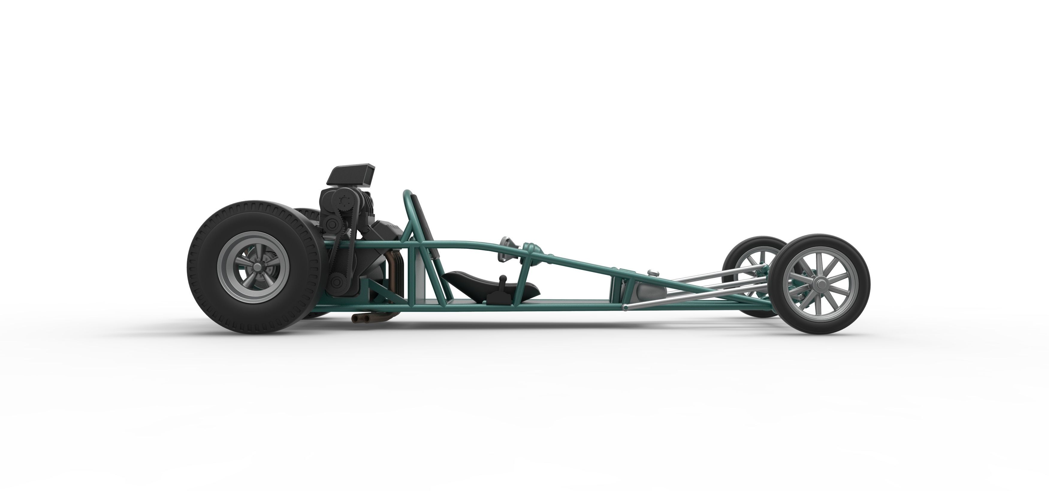 Rear engine old school dragster Scale 1 to 25 3D print model_20