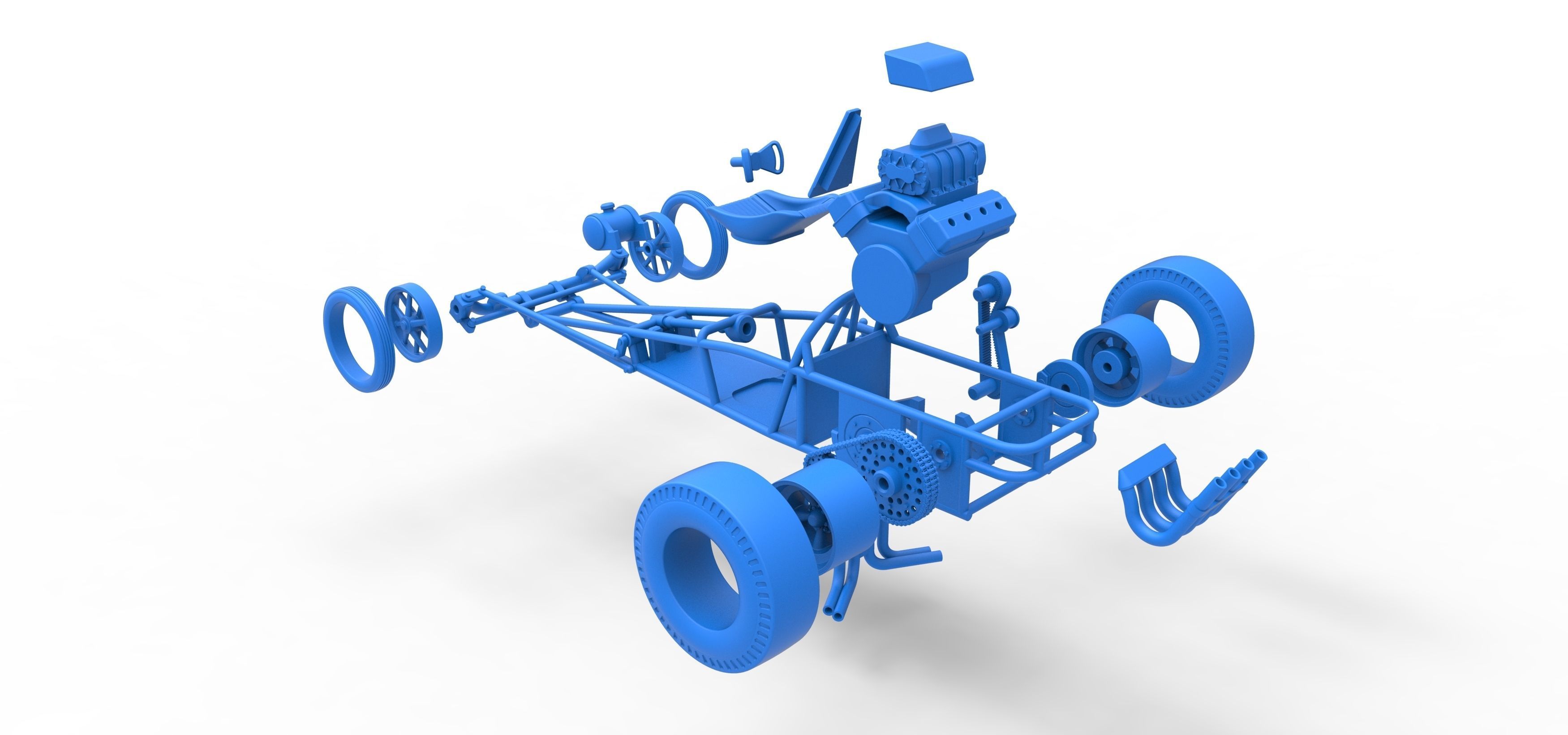 Rear engine old school dragster Scale 1 to 25 3D print model_57