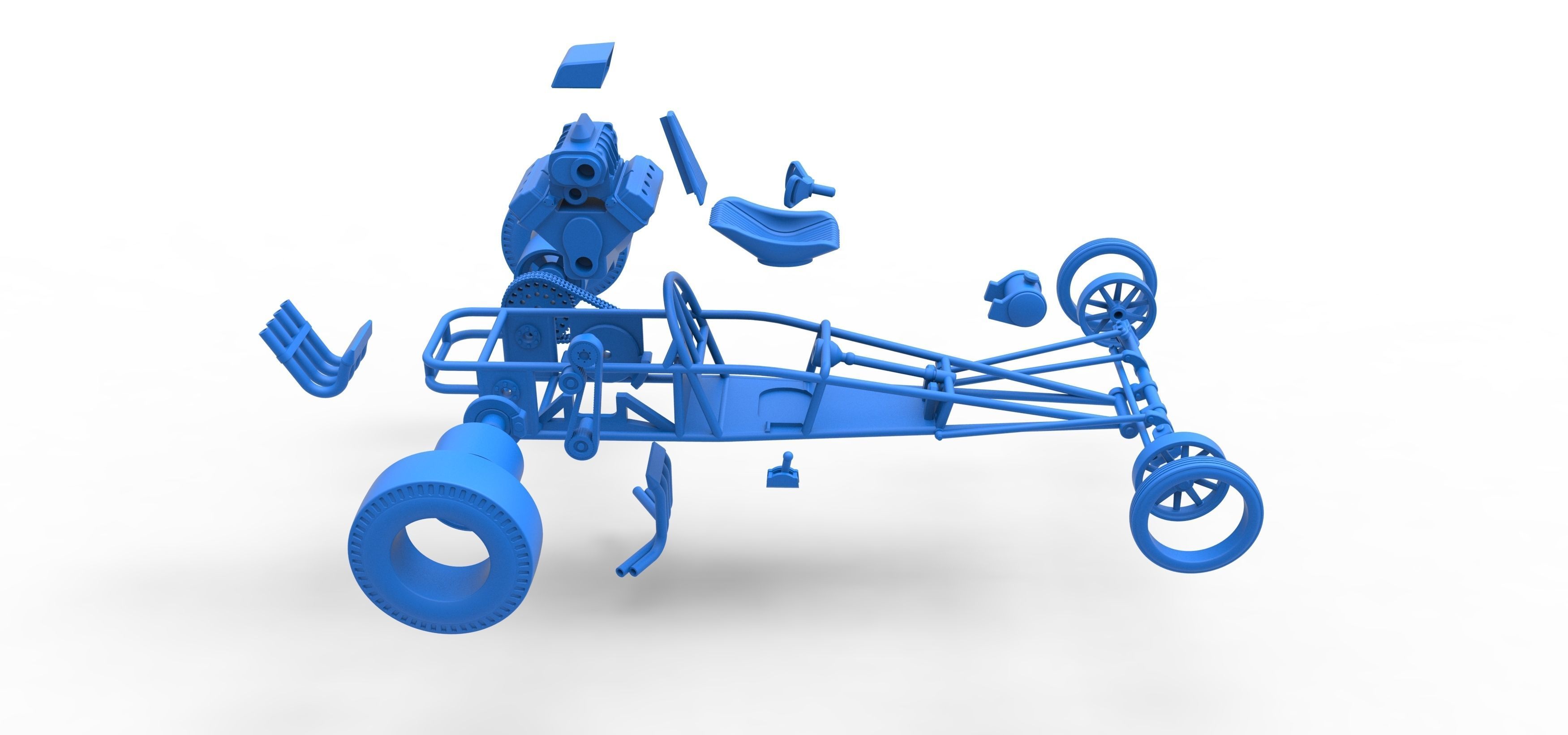 Rear engine old school dragster Scale 1 to 25 3D print model_60