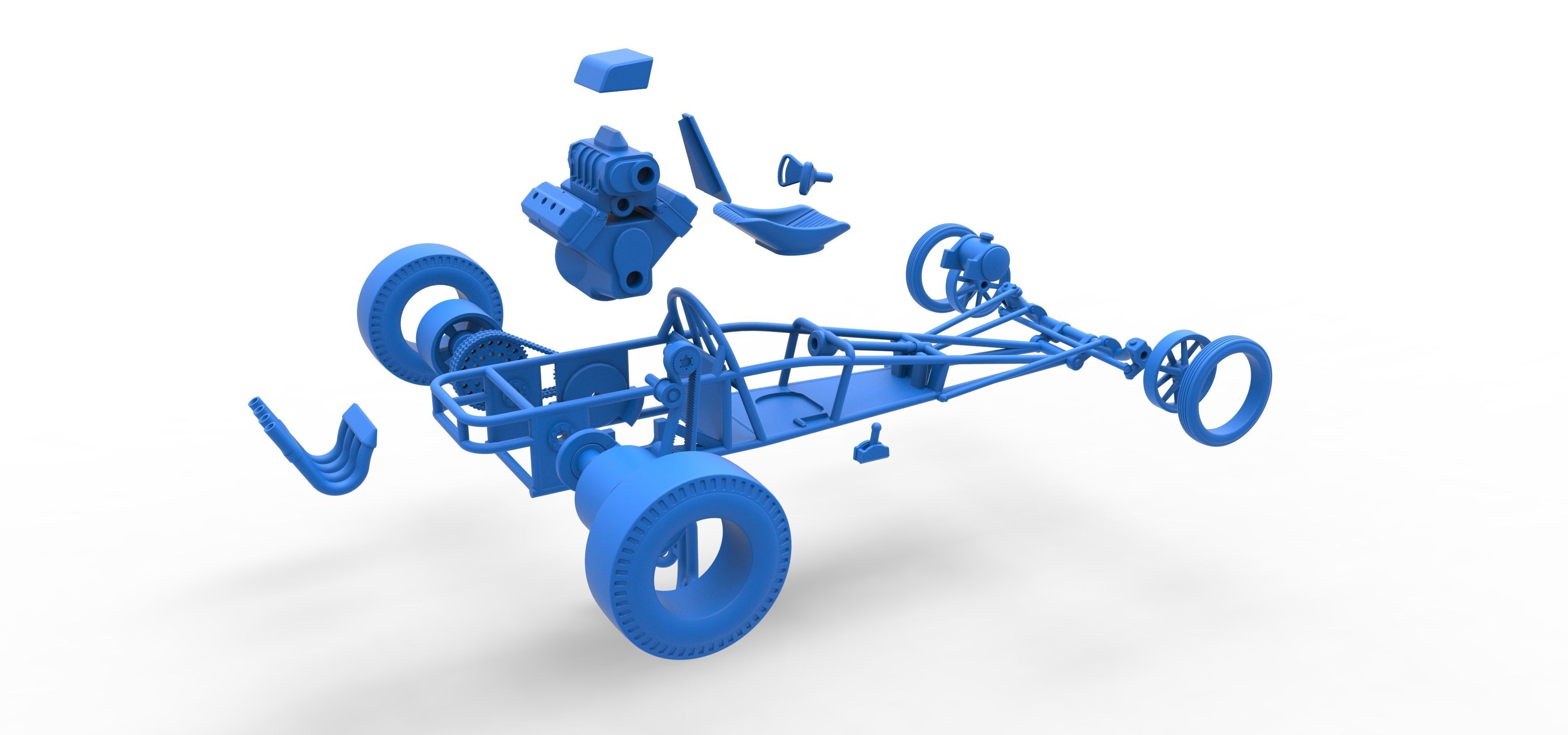 Rear engine old school dragster Scale 1 to 25 3D print model_59