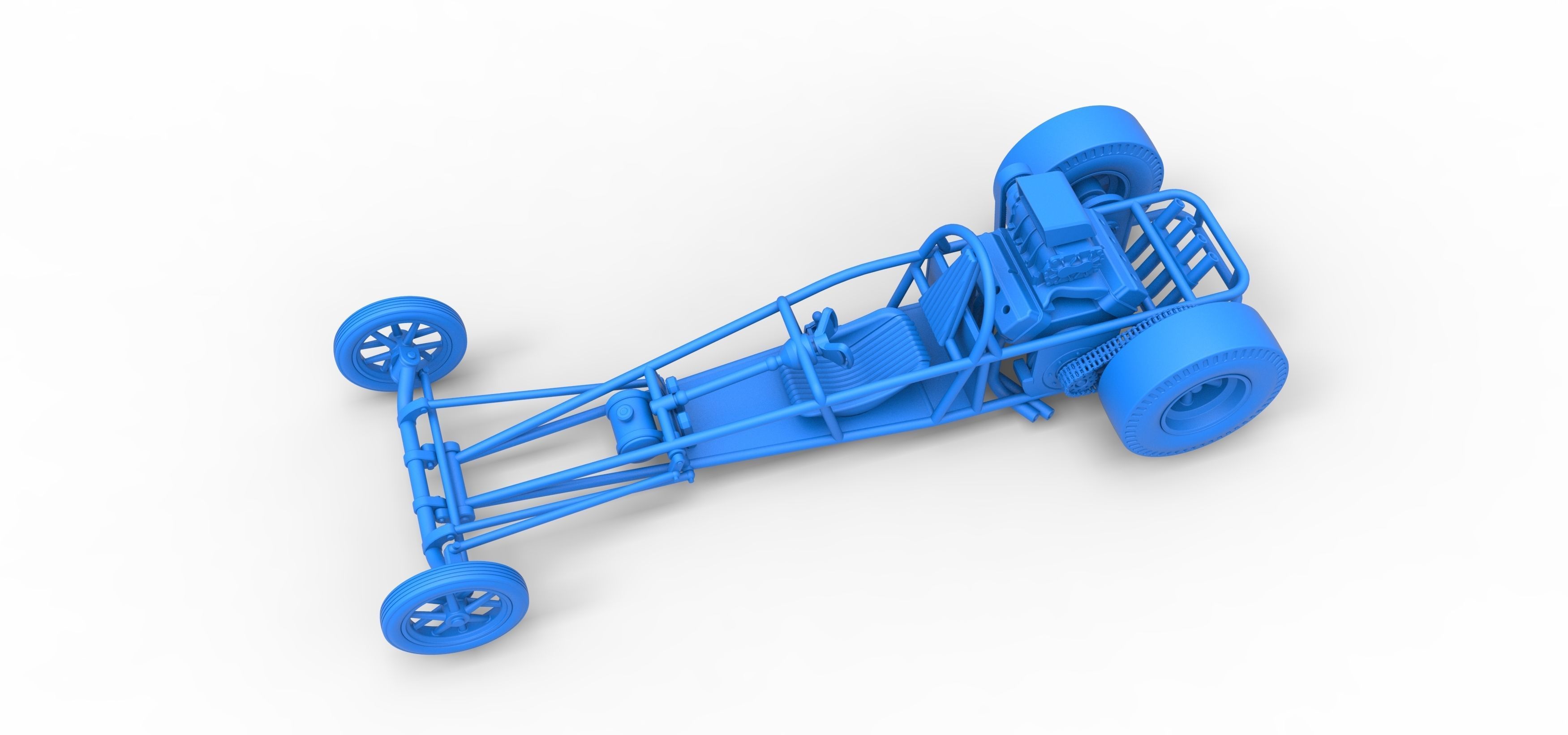 Rear engine old school dragster Scale 1 to 25 3D print model_29