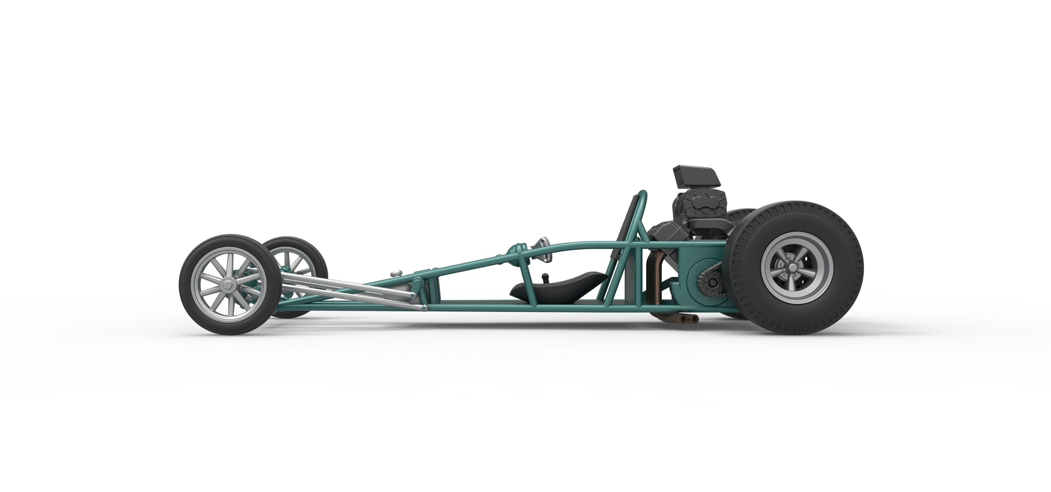 Rear engine old school dragster Scale 1 to 25 3D print model_9