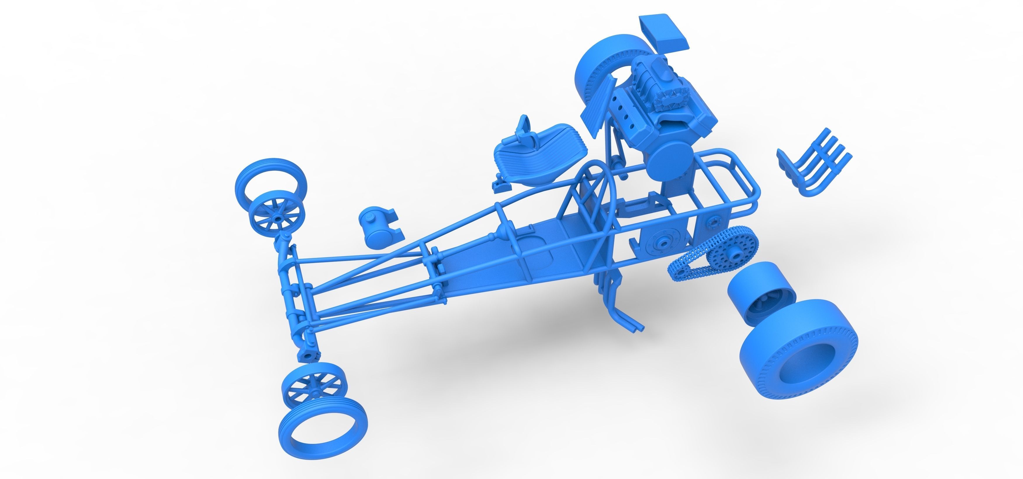 Rear engine old school dragster Scale 1 to 25 3D print model_53