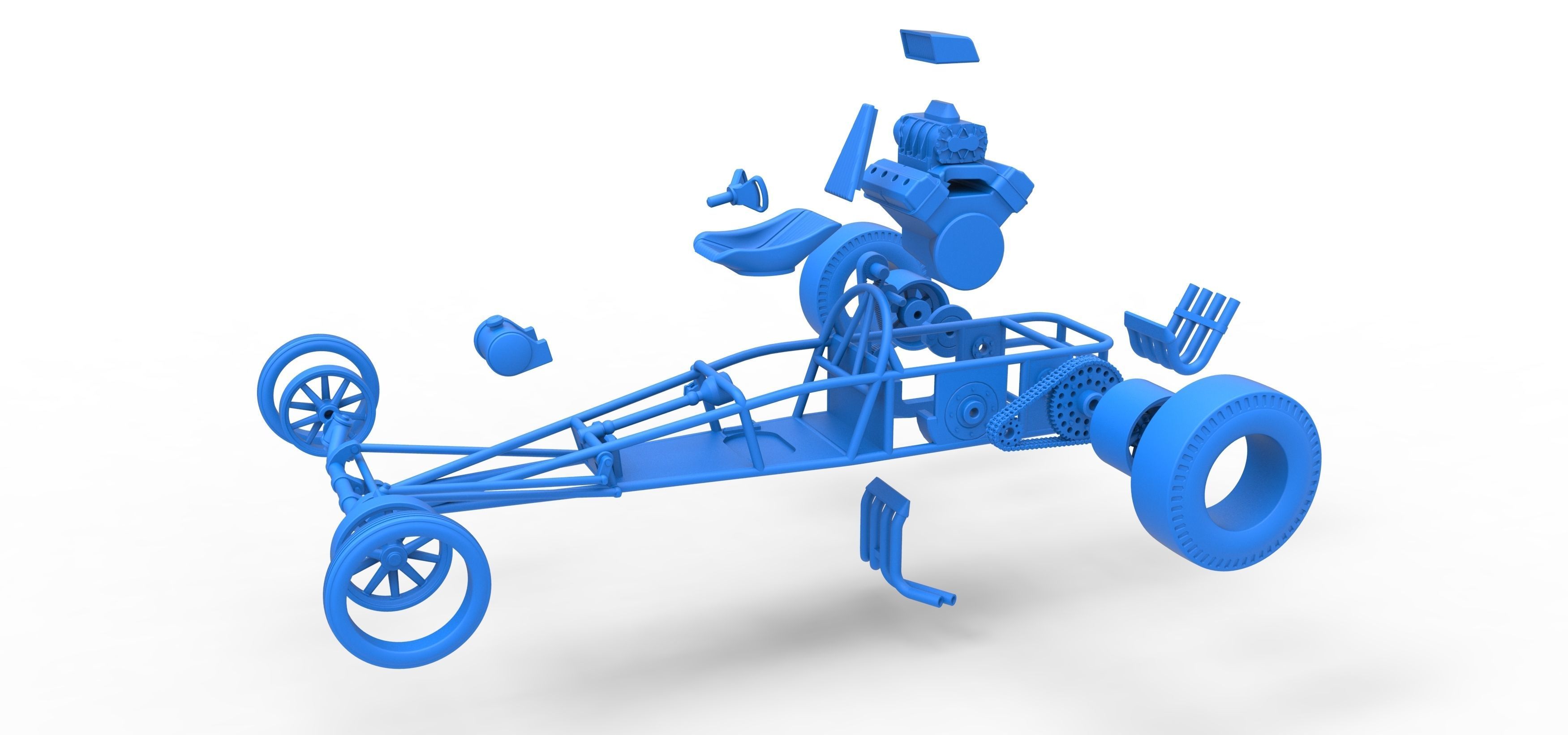 Rear engine old school dragster Scale 1 to 25 3D print model_51