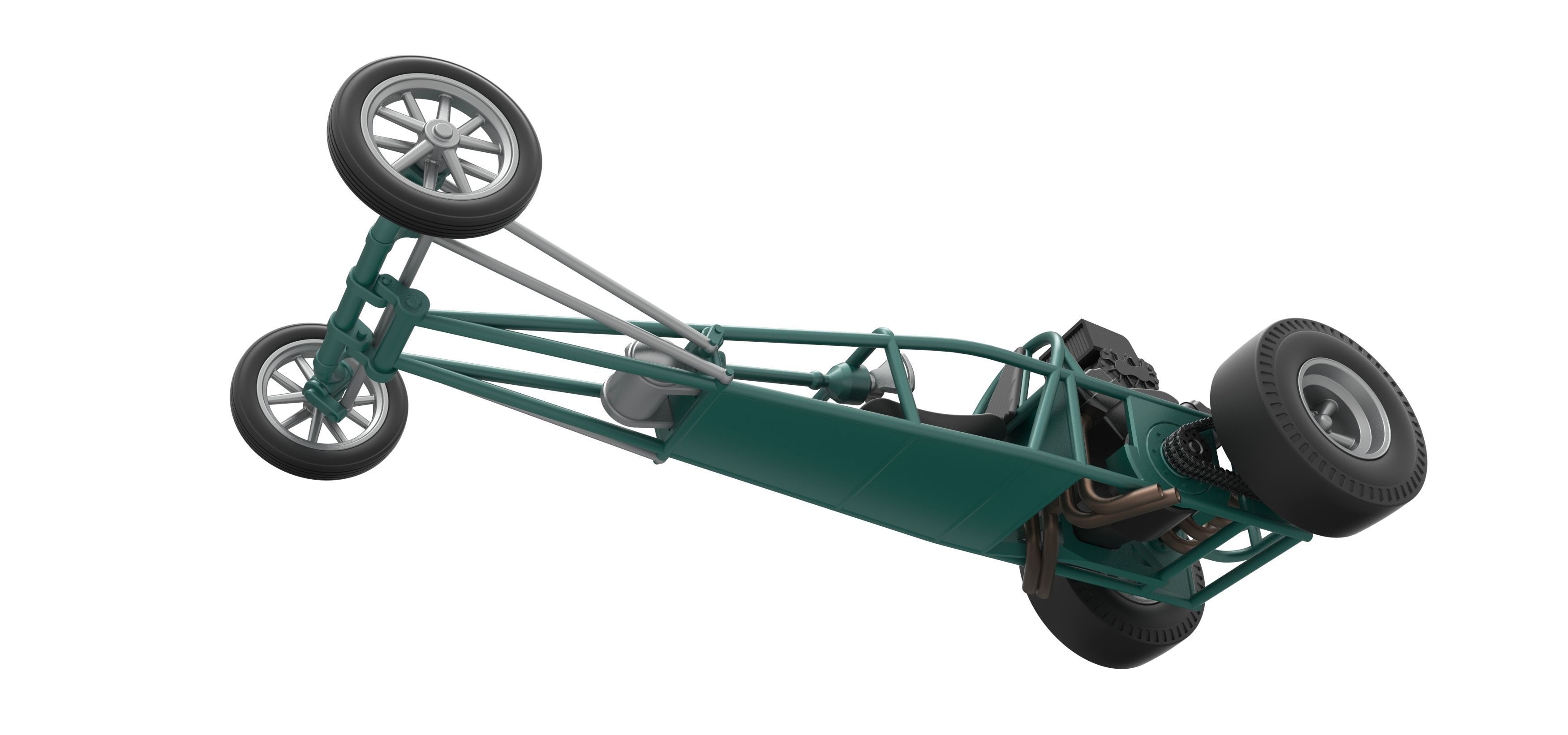 Rear engine old school dragster Scale 1 to 25 3D print model_3