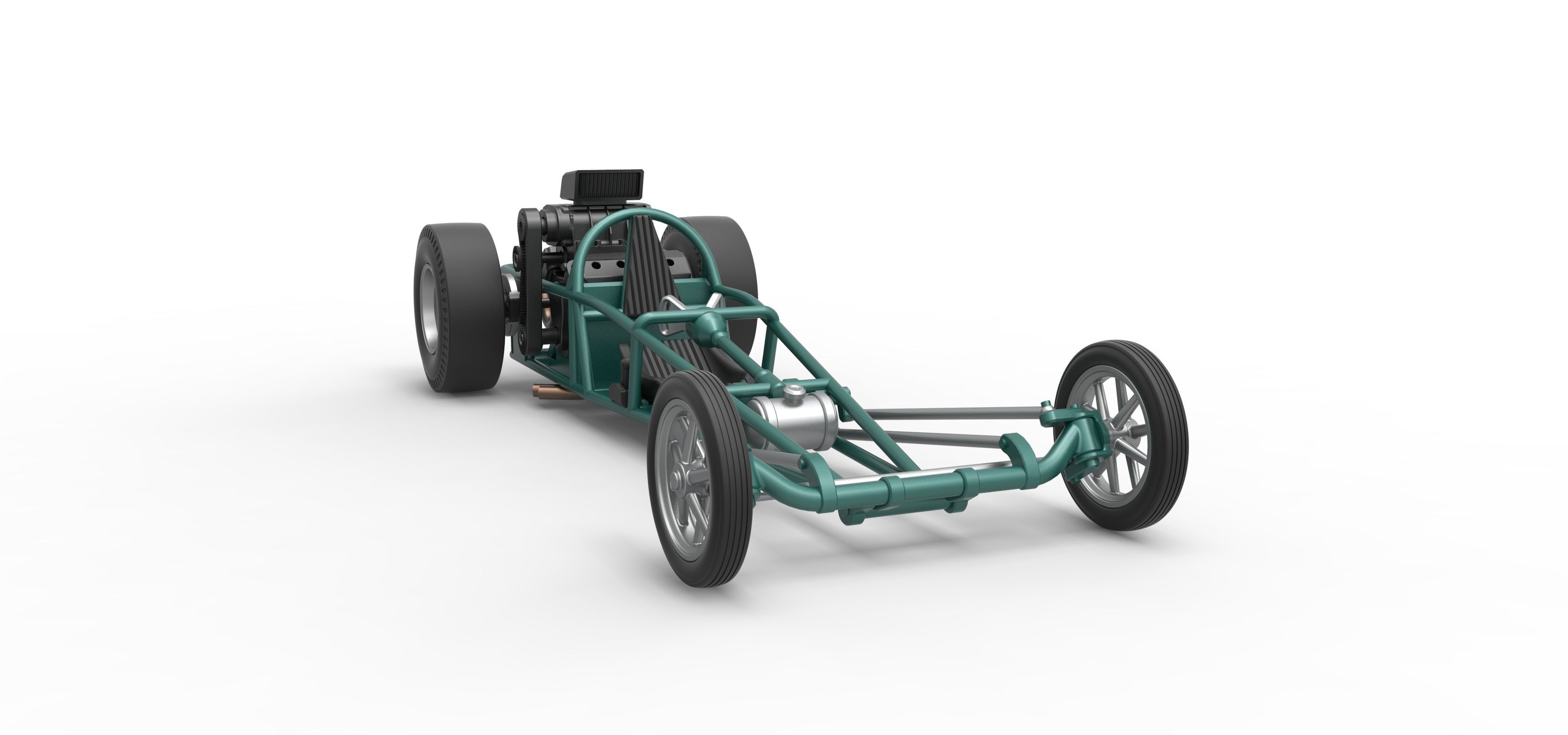 Rear engine old school dragster Scale 1 to 25 3D print model_24