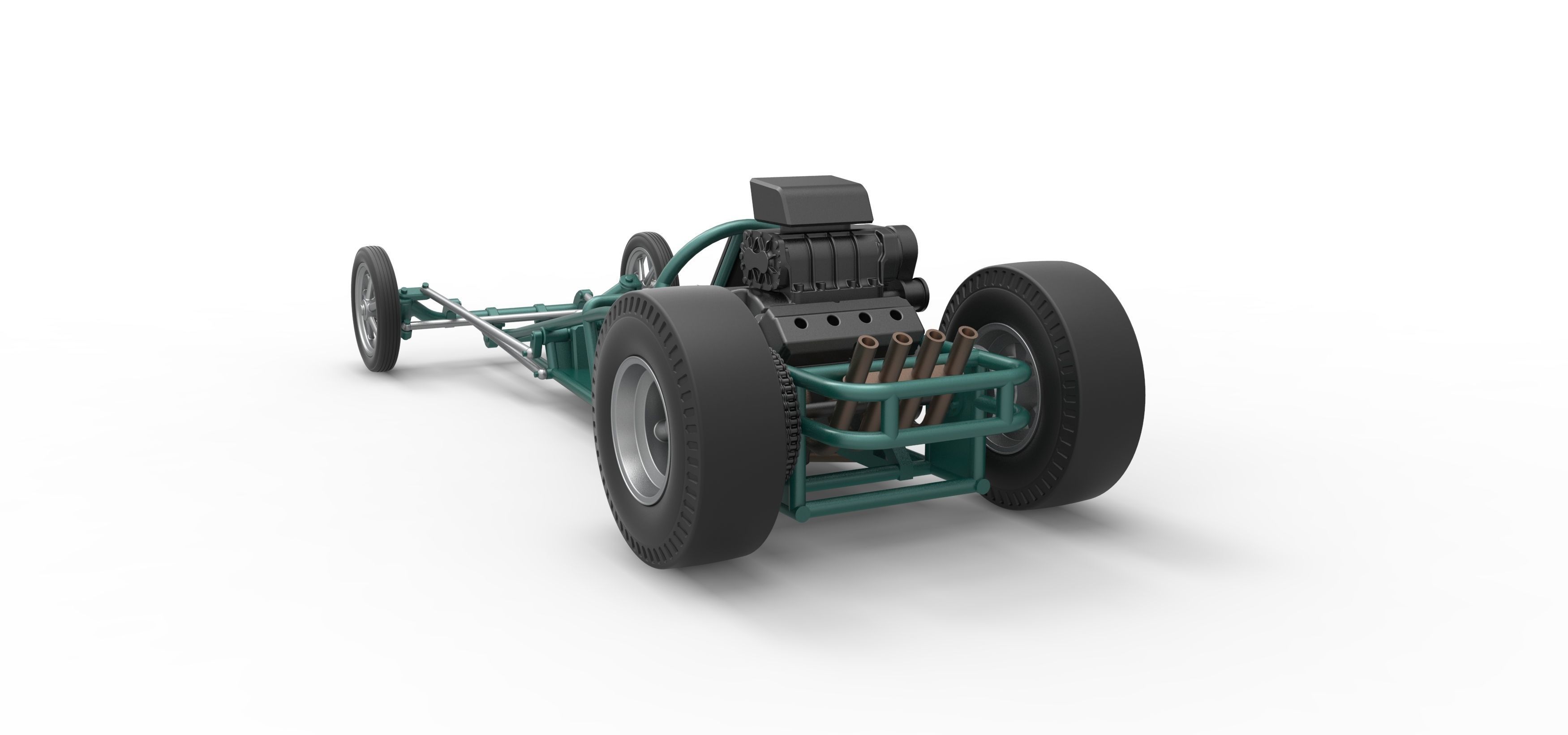 Rear engine old school dragster Scale 1 to 25 3D print model_14