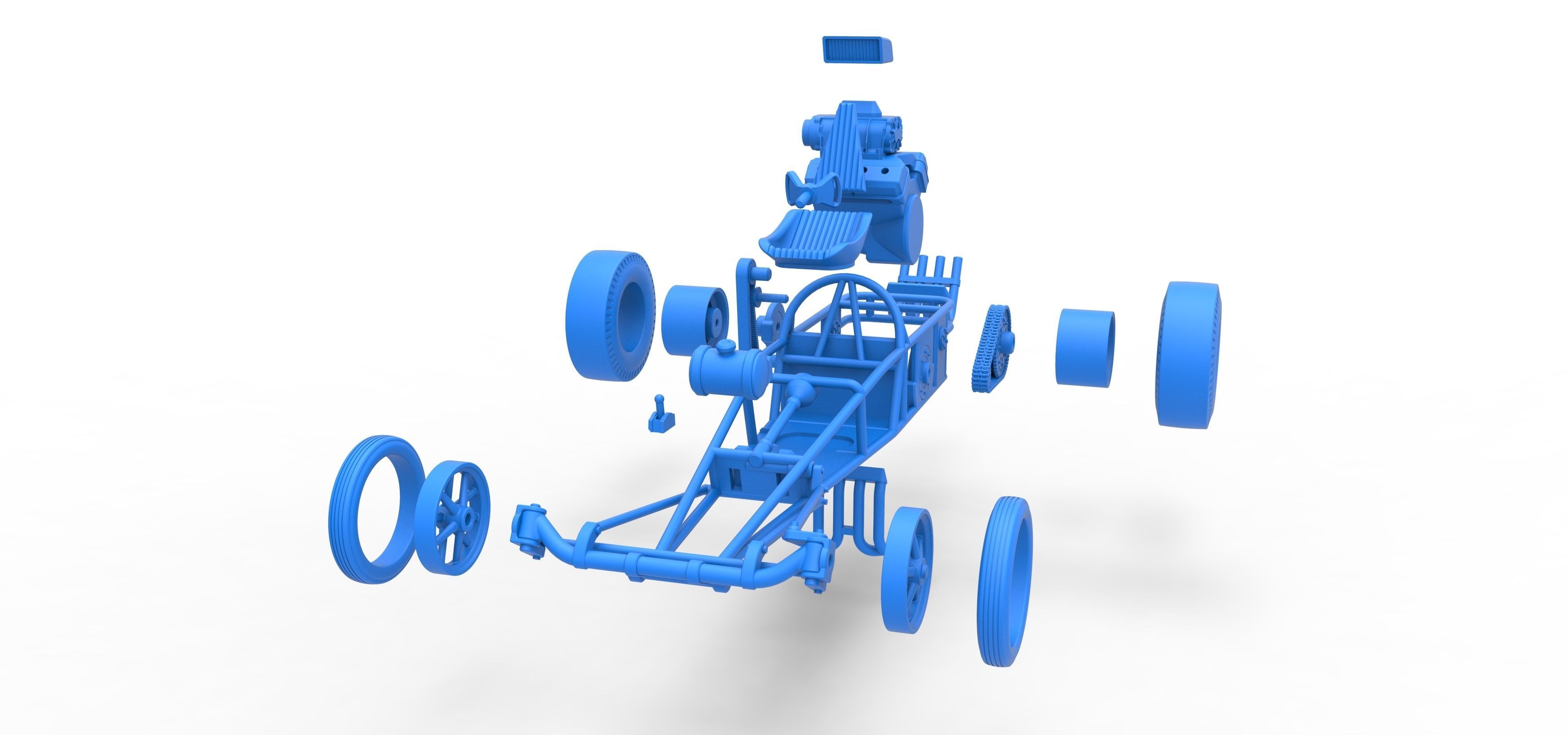 Rear engine old school dragster Scale 1 to 25 3D print model_54