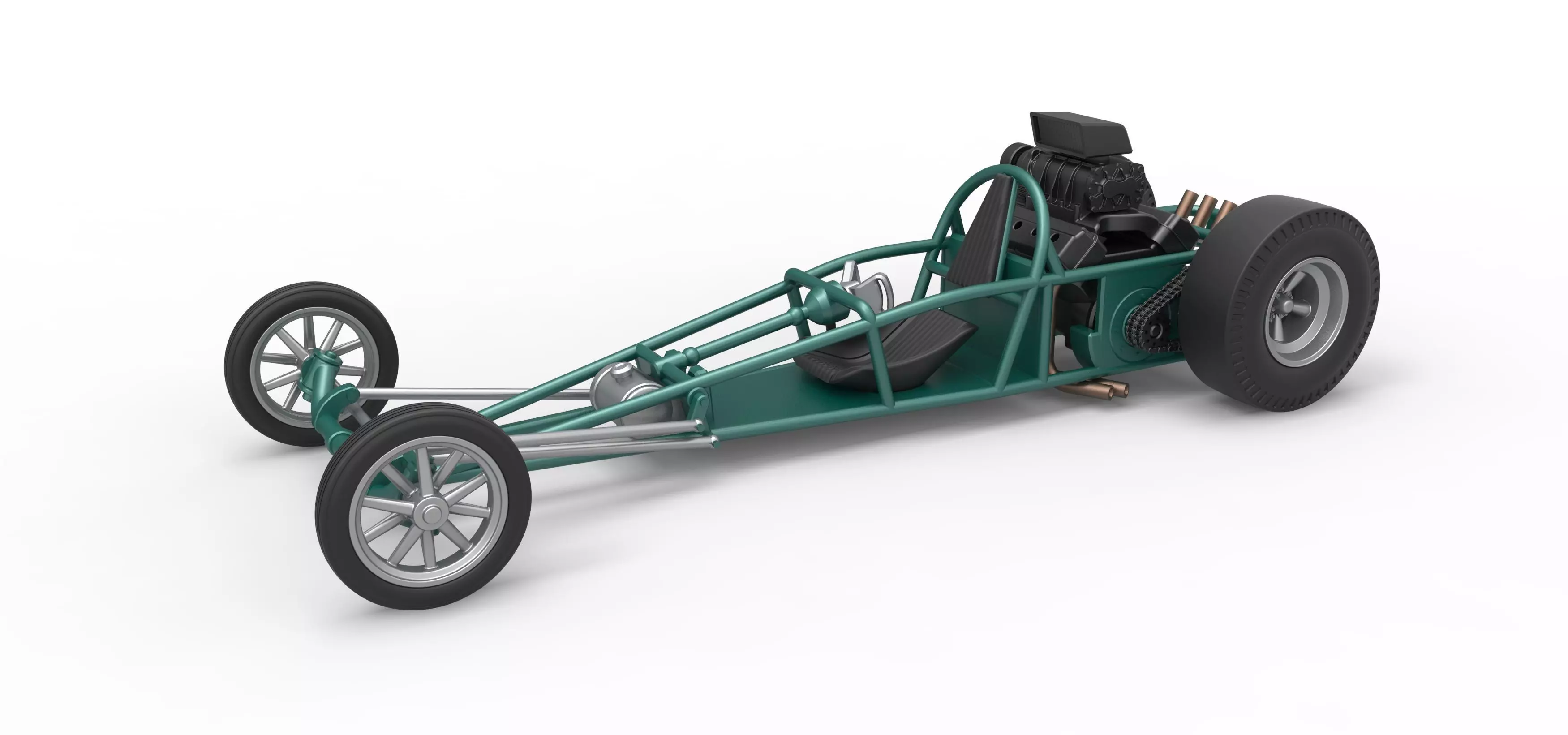 Rear engine old school dragster Scale 1 to 25 3D print model_0