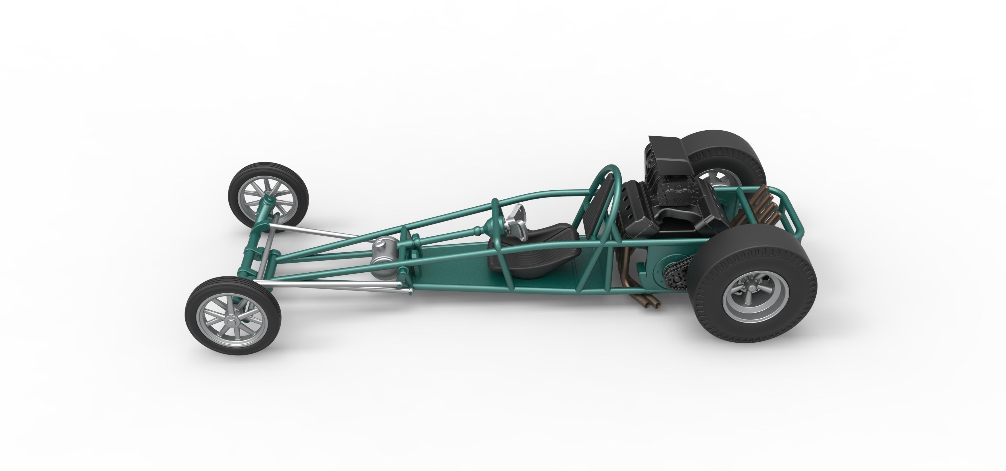 Rear engine old school dragster Scale 1 to 25 3D print model_10