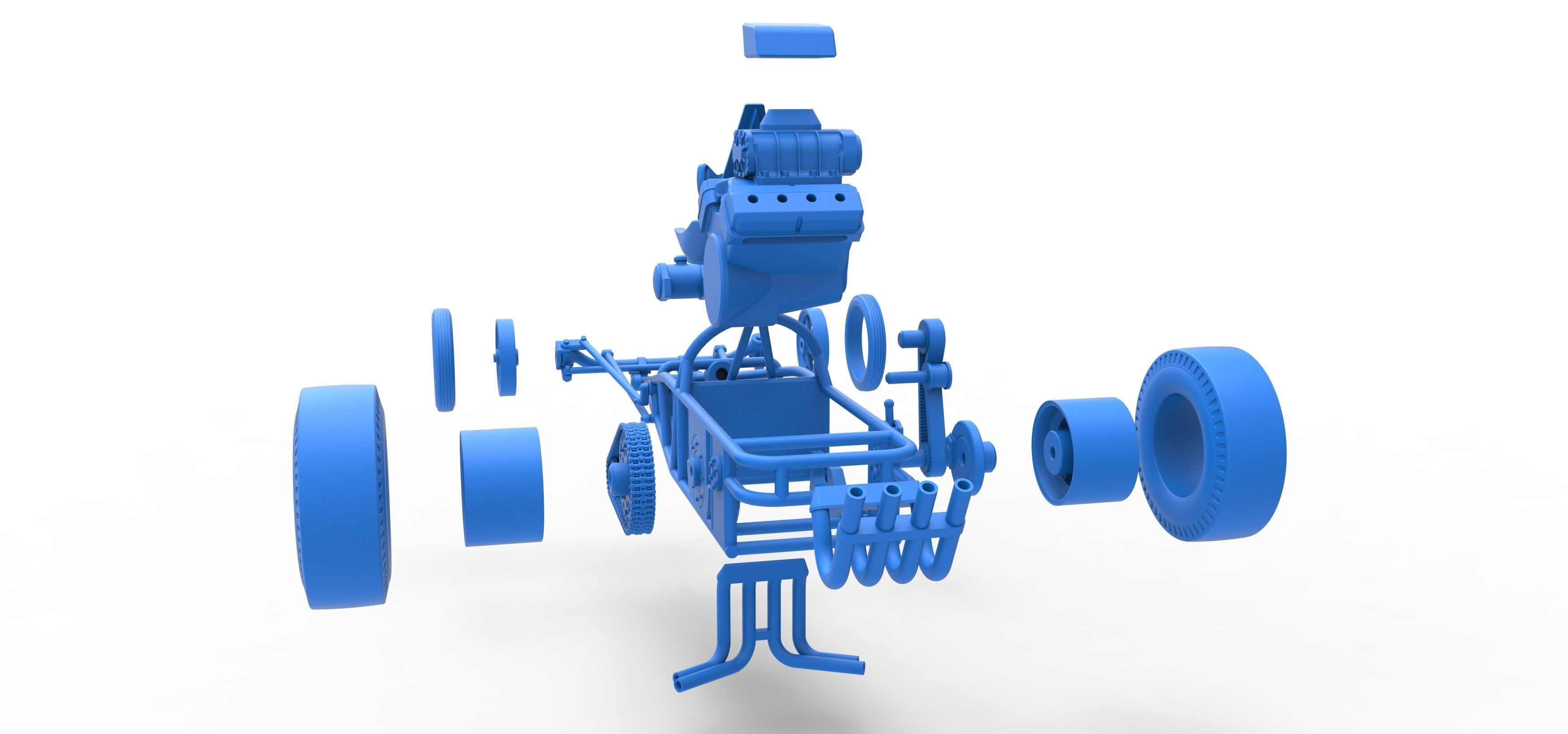 Rear engine old school dragster Scale 1 to 25 3D print model_58