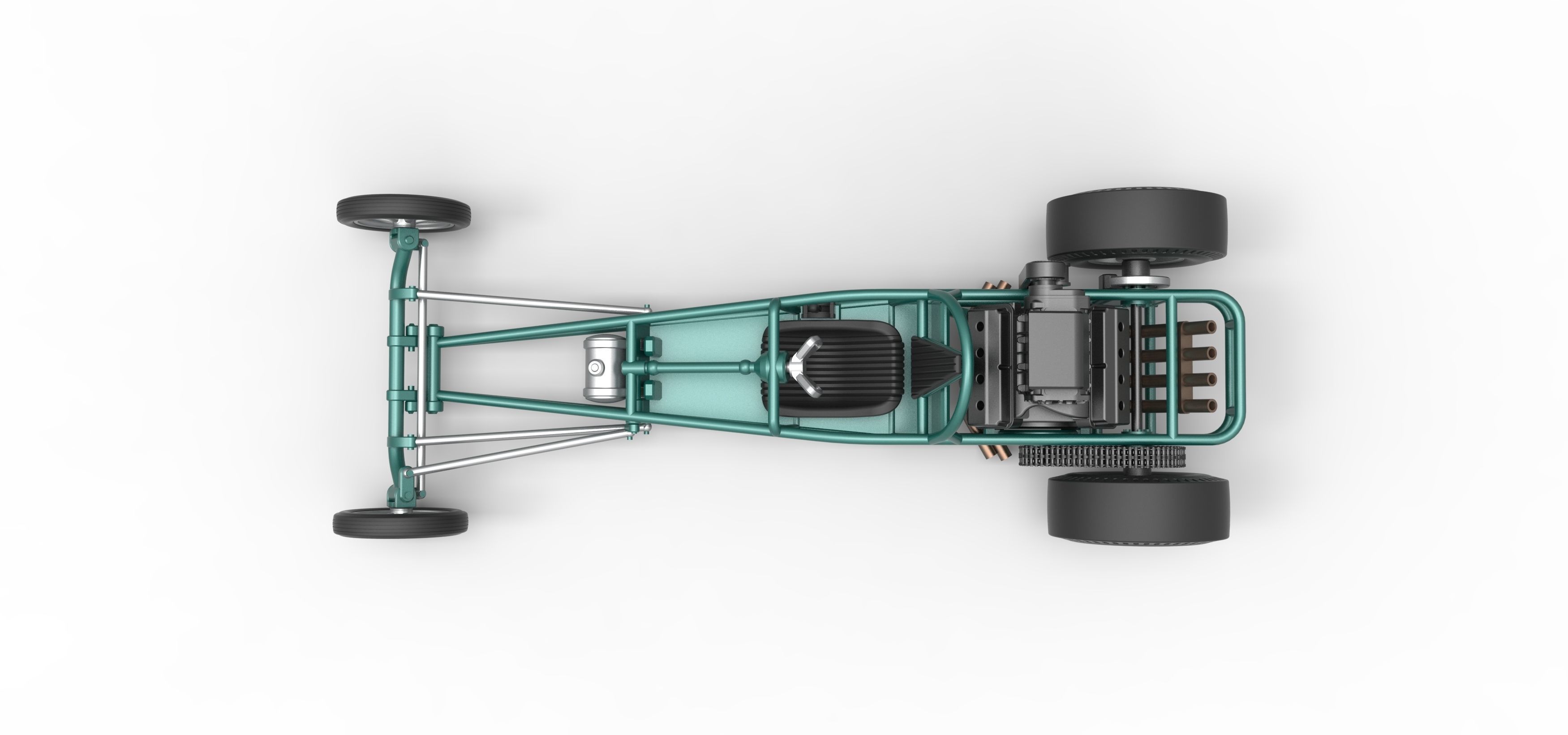Rear engine old school dragster Scale 1 to 25 3D print model_11