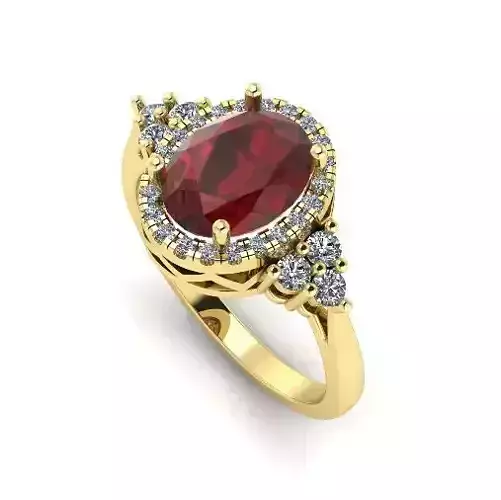 Ring with oval stone N01513