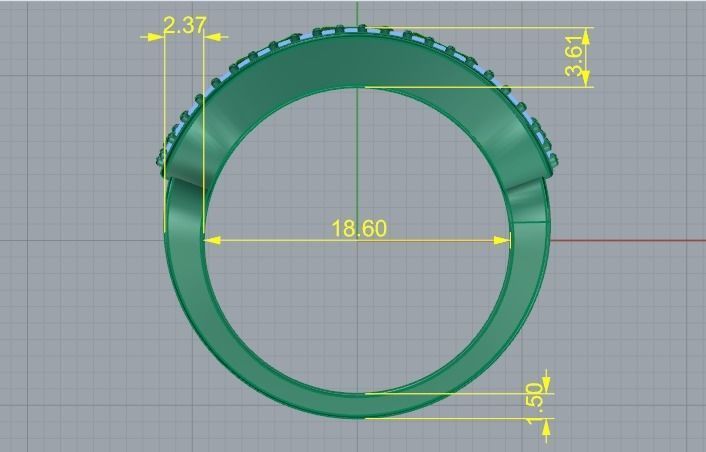 Ring N01509 3D print model_6
