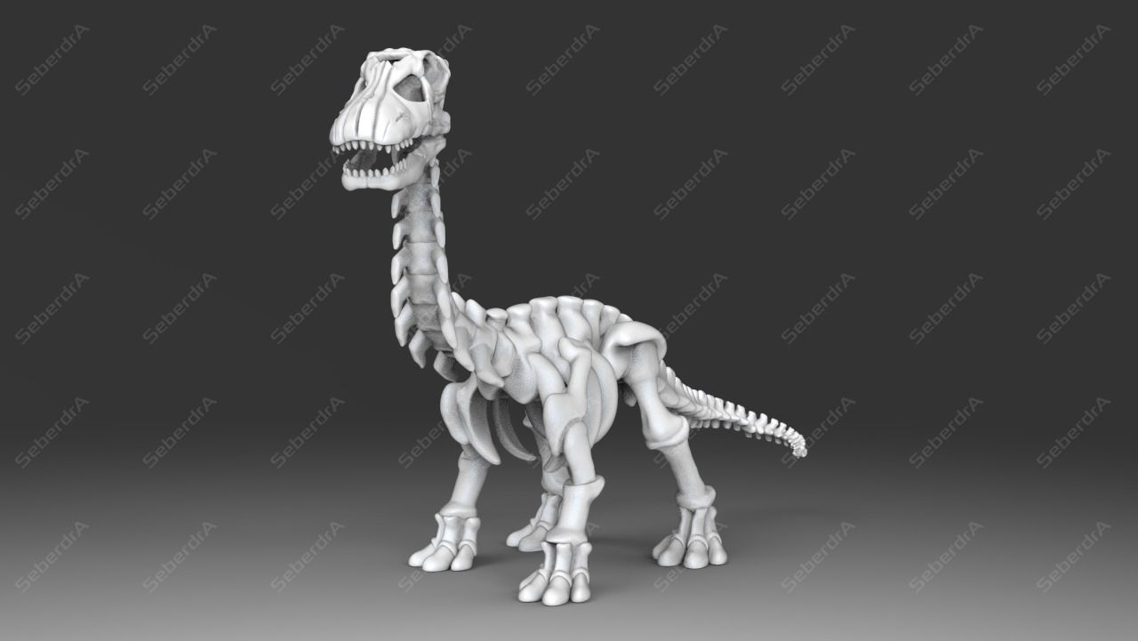 Cute Apatosaurus Skeleton STL for 3D print model_3
