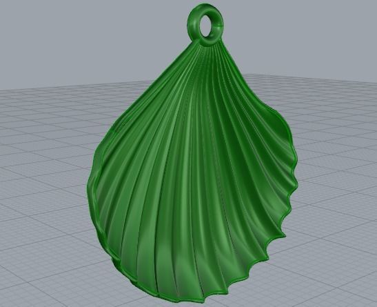Shell pendant N01481 3D print model_5