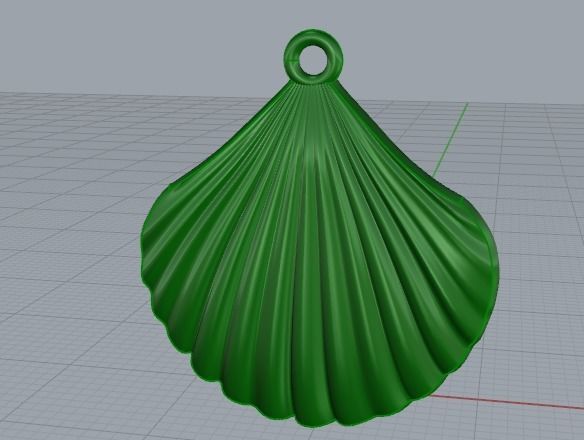 Shell pendant N01481 3D print model_4