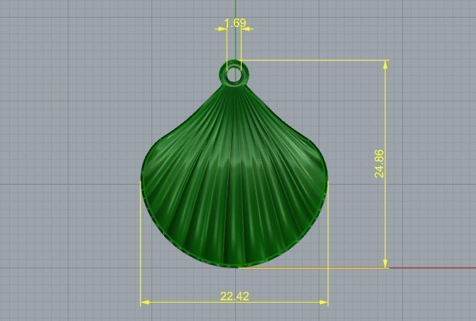 Shell pendant N01481 3D print model_6