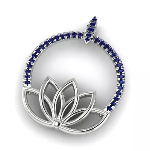 Pendant Lotus flower N01480 3D print model