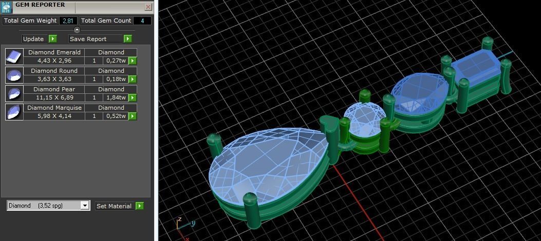 Pendant with stones N01478 3D print model_9