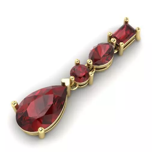 Pendant with stones N01478 3D print model_0