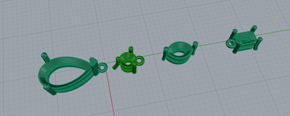 Pendant with stones N01478 3D print model_5