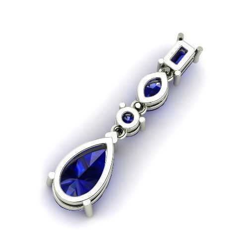 Pendant with stones N01478 3D print model_3