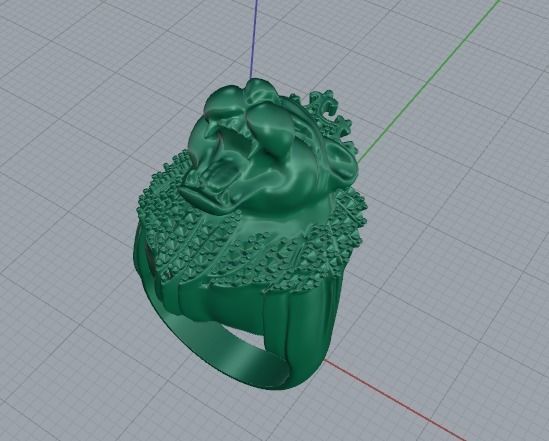 Ring lion N01473 3D print model_5