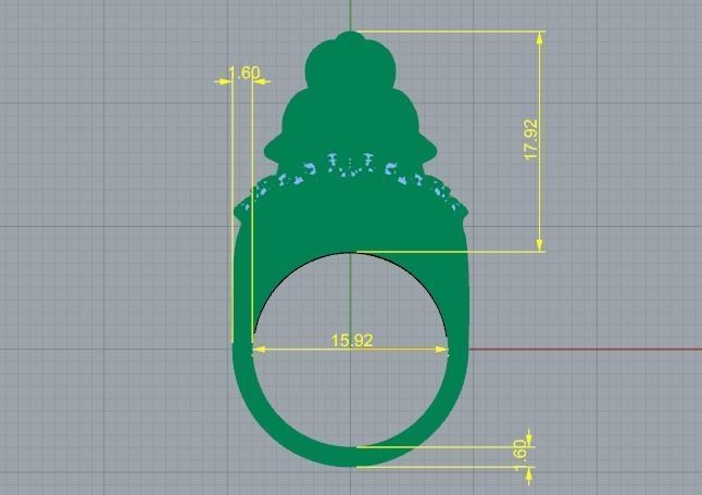 Ring lion N01473 3D print model_8