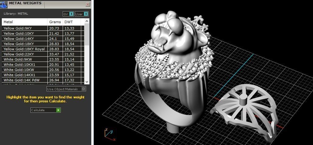 Ring lion N01473 3D print model_11