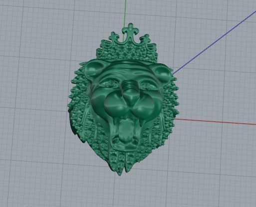 Ring lion N01473 3D print model_6