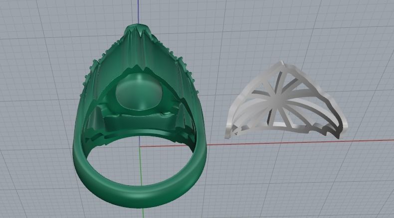 Ring lion N01473 3D print model_4