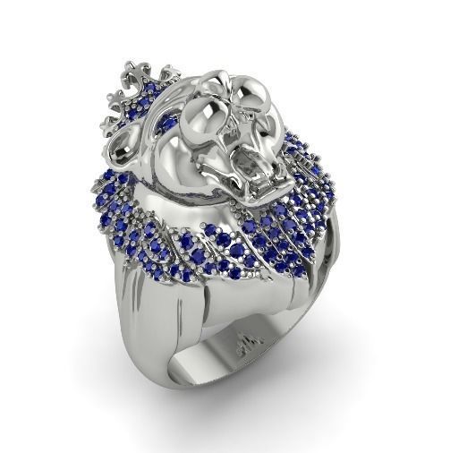 Ring lion N01473 3D print model_2