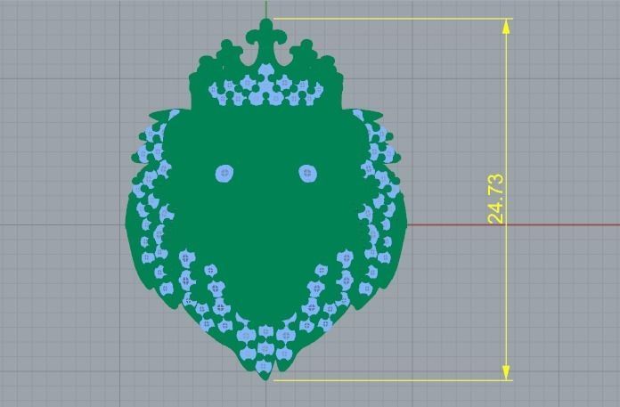 Ring lion N01473 3D print model_10