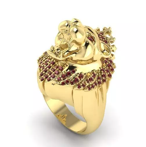 Ring lion N01473 3D print model_0