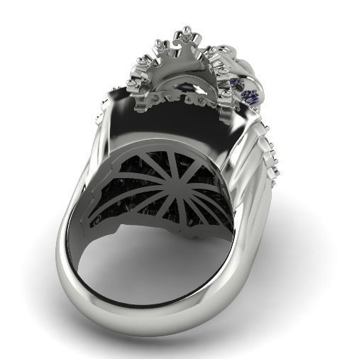 Ring lion N01473 3D print model_3