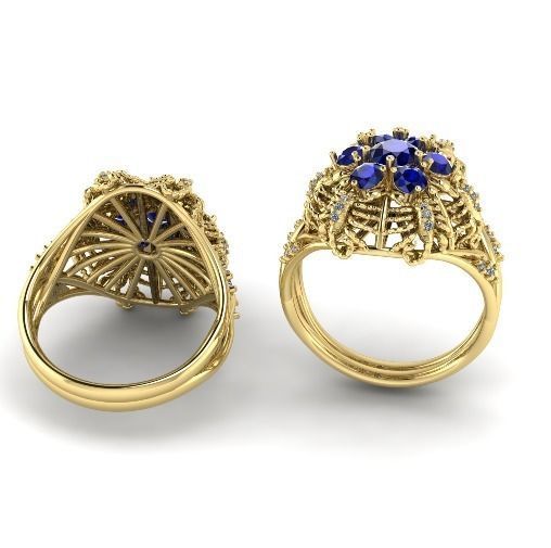 Ring with scorpions N01468 3D print model_3