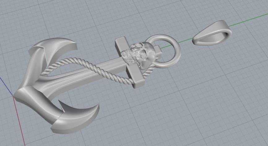 Yakr skull pendant N011846 3D print model_2