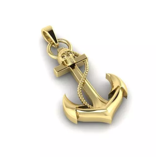 Yakr skull pendant N011846 3D print model_0