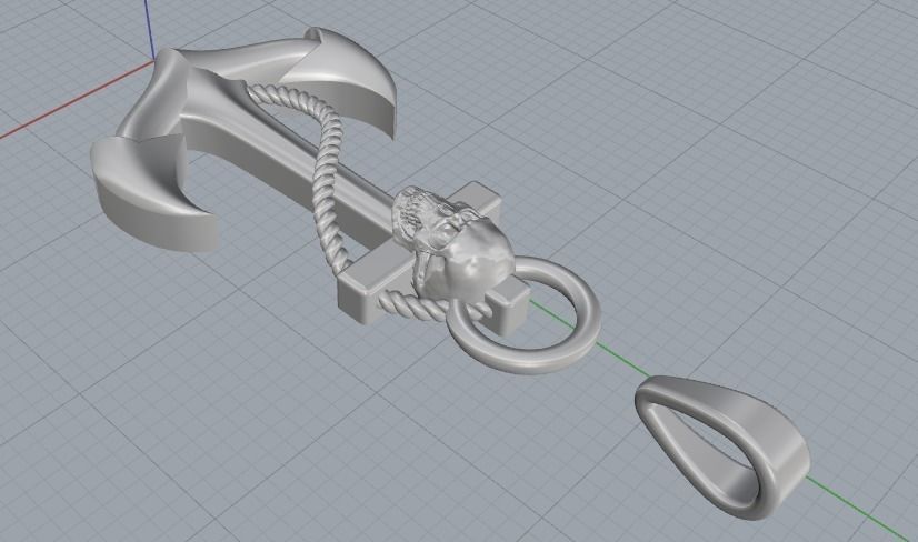 Yakr skull pendant N011846 3D print model_3